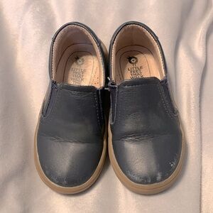 Old soles hoff kids size 25 dark blue slip on loafers gum sole leather US 8.5